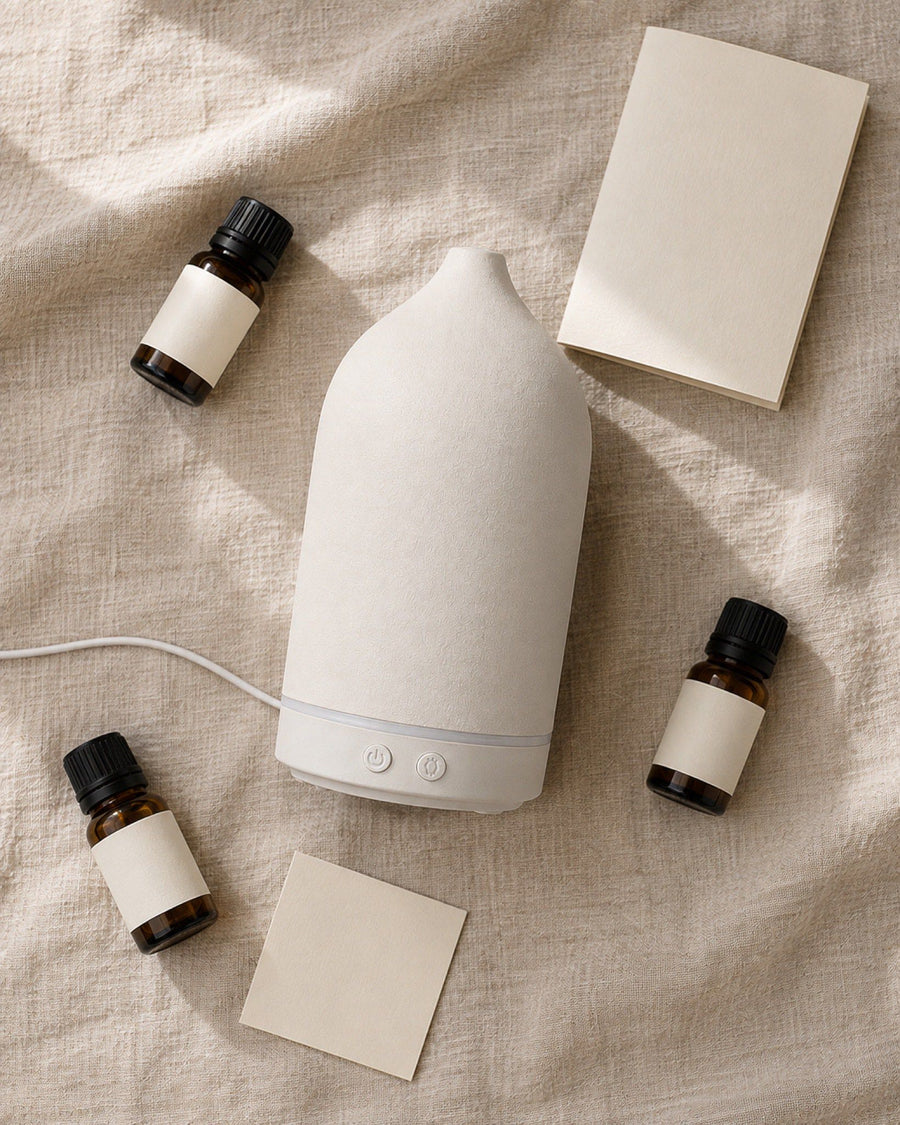 Everything that arrives in the Vagar Set, laid out on linen